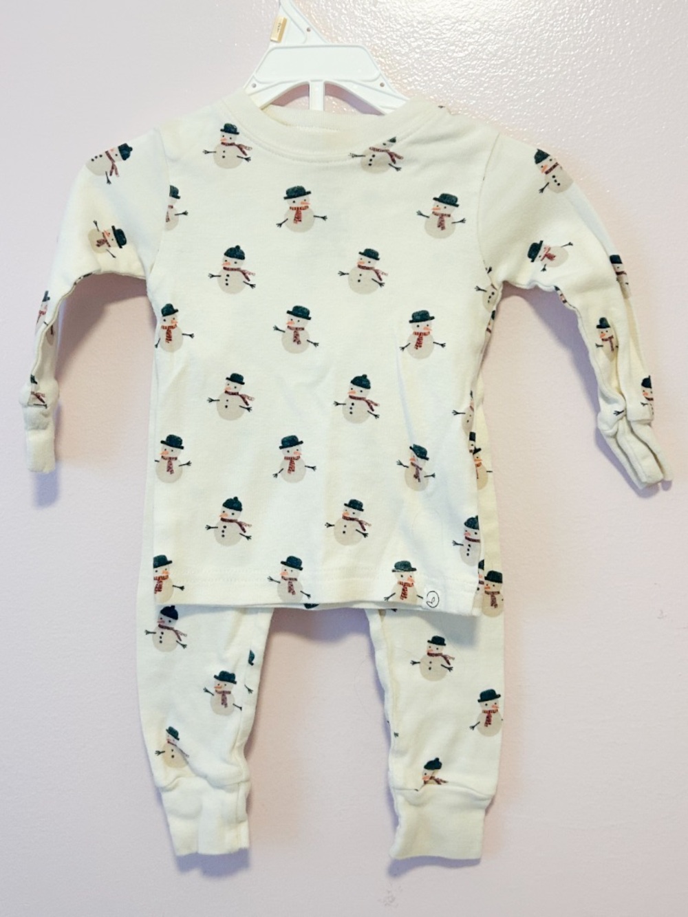 Little Planet Organic Snowman Pajamas Sz 12 Mo